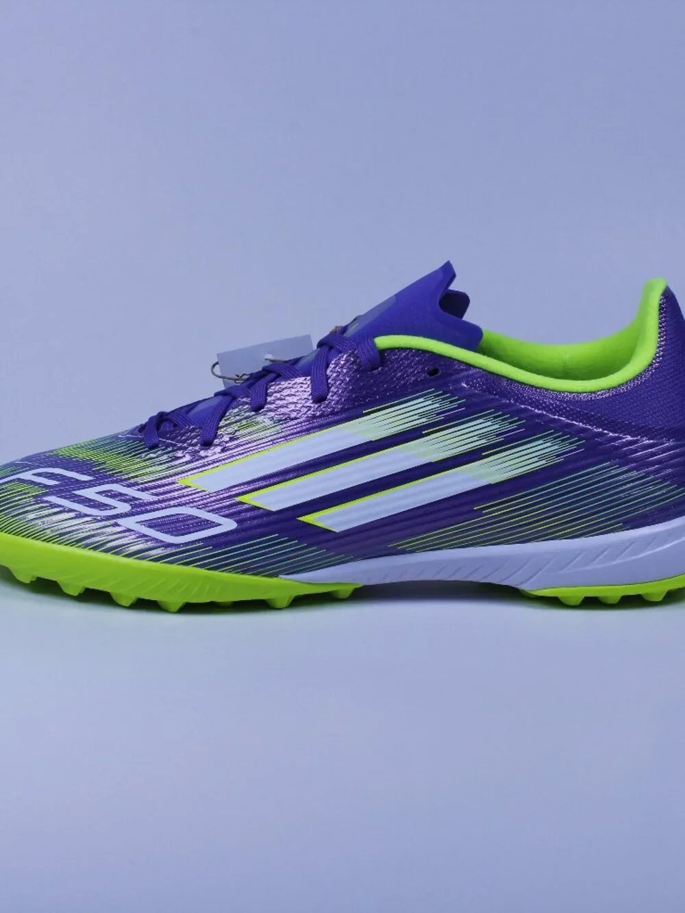 Adidas F50 League TF - Radiant Blaze Pack (Purple/Lemon) - Size 10.5